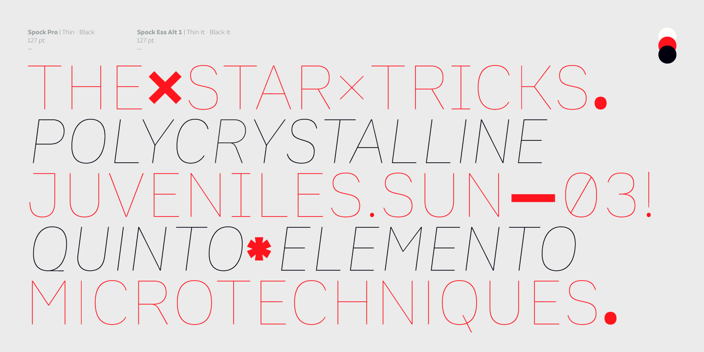 Spock Essential Pro Thin Font preview